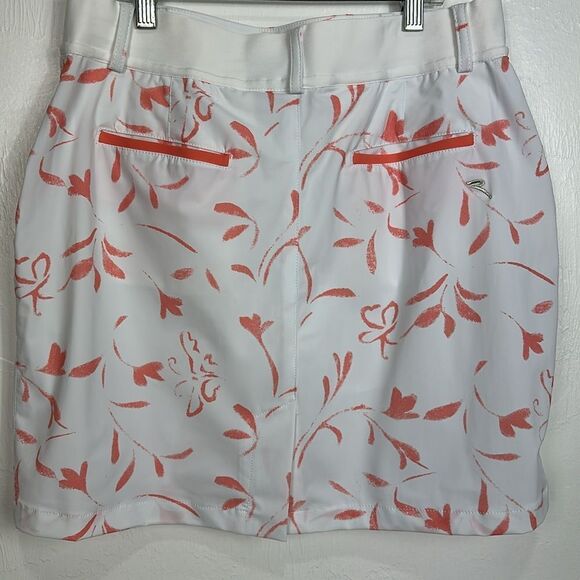Chervò Floral Print White And Red Golf Skort With Pockets Size 8 - Picture 3 of 9